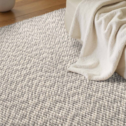 Wollen vloerkleden - Elle Decoration Lyon wollen vloerkleed Beans Naturel Crème/Grijs - Vloerkledenloods