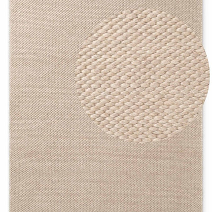 Wollen vloerkleden - Elle Decoration Lyon wollen vloerkleed Beans Naturel/Beige - Vloerkledenloods