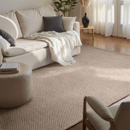 Wollen vloerkleden - Elle Decoration Lyon wollen vloerkleed Beans Naturel/Beige - Vloerkledenloods