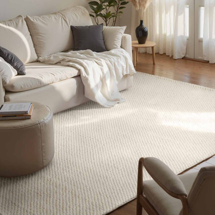 Wollen vloerkleden - Elle Decoration Lyon wollen vloerkleed Beans Naturel/Crème - Vloerkledenloods