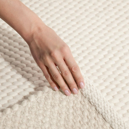 Wollen vloerkleden - Elle Decoration Lyon wollen vloerkleed Beans Naturel/Crème - Vloerkledenloods