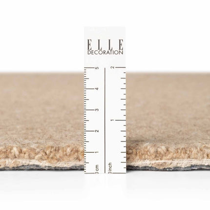 Wollen vloerkleden - Elle Decoration Puristic rond wollen vloerkleed Knots Beige - Vloerkledenloods
