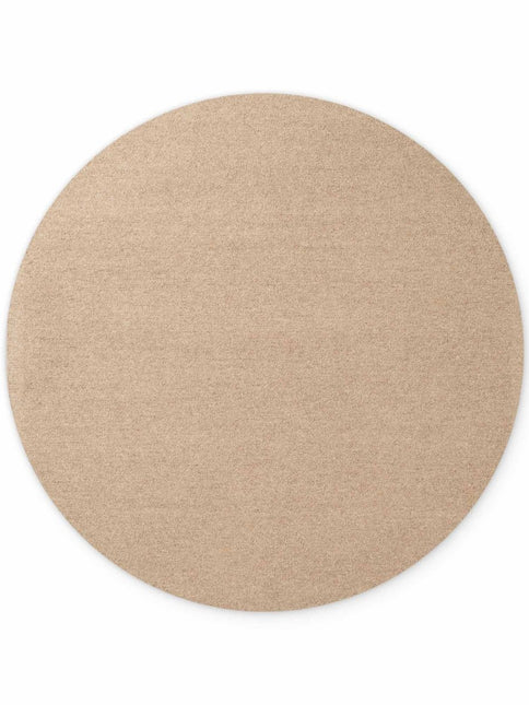 Wollen vloerkleden - Elle Decoration Puristic rond wollen vloerkleed Knots Beige - Vloerkledenloods