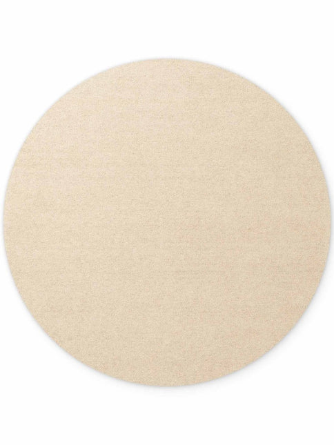 Wollen vloerkleden - Elle Decoration Puristic rond wollen vloerkleed Knots Lichtbeige - Vloerkledenloods