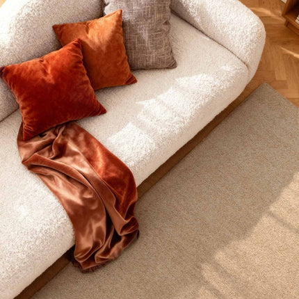 Wollen vloerkleden - Elle Decoration Puristic wollen vloerkleed Knots Beige - Vloerkledenloods