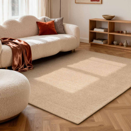 Wollen vloerkleden - Elle Decoration Puristic wollen vloerkleed Knots Beige - Vloerkledenloods