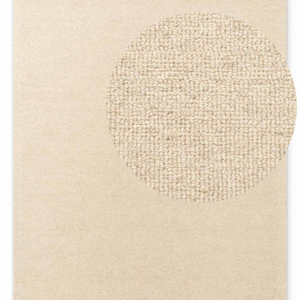 Wollen vloerkleden - Elle Decoration Puristic wollen vloerkleed Knots Lichtbeige - Vloerkledenloods