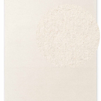 Wollen vloerkleden - Elle Decoration Puristic wollen vloerkleed Knots Naturel/Wit - Vloerkledenloods