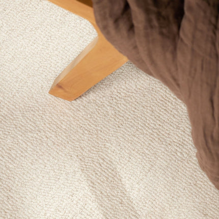 Wollen vloerkleden - Elle Decoration Puristic wollen vloerkleed Knots Naturel/Wit - Vloerkledenloods
