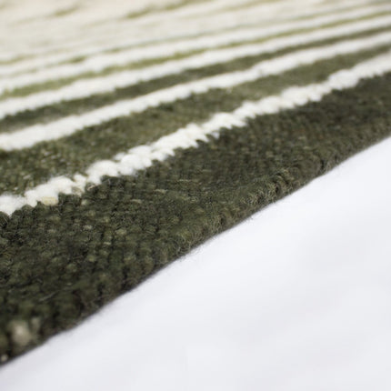 Wollen Vloerkleden - Flair Rugs vloerkleed Boucle Wool Frame Groen - Vloerkledenloods