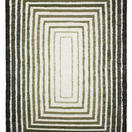 Wollen Vloerkleden - Flair Rugs vloerkleed Boucle Wool Frame Groen - Vloerkledenloods