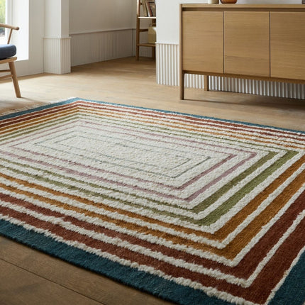 Wollen Vloerkleden - Flair Rugs vloerkleed Boucle Wool Frame Multi - Vloerkledenloods