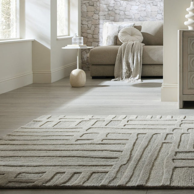 Wollen Vloerkleden - Flair Rugs vloerkleed Elva Wool Naturel - Vloerkledenloods