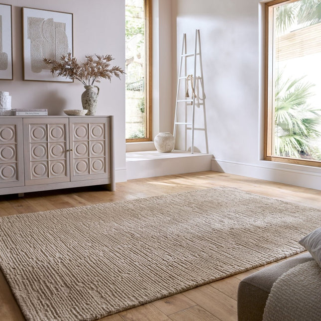 Wollen Vloerkleden - Flair Rugs vloerkleed Harris Boucle Wool Mid Naturel - Vloerkledenloods