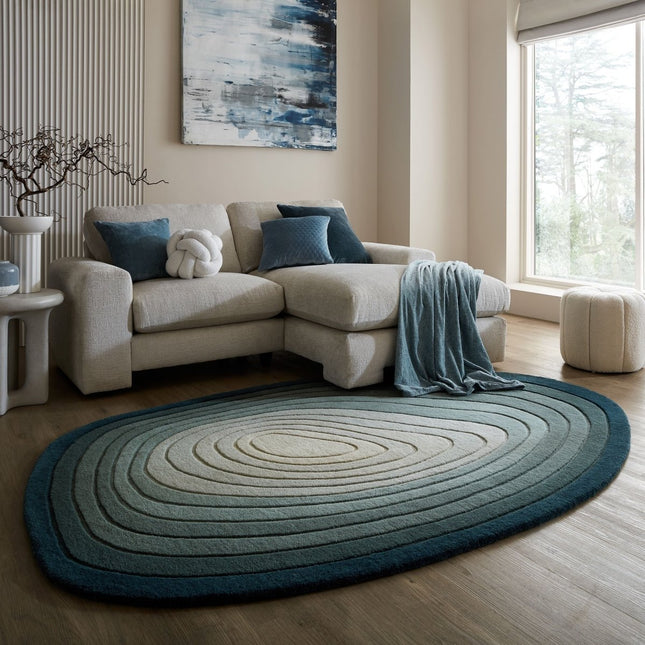 Wollen Vloerkleden - Flair Rugs vloerkleed Puddle Ombre Wool Blauw - Vloerkledenloods