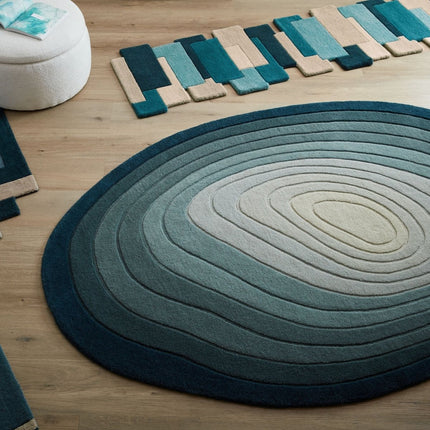 Wollen Vloerkleden - Flair Rugs vloerkleed Puddle Ombre Wool Blauw - Vloerkledenloods