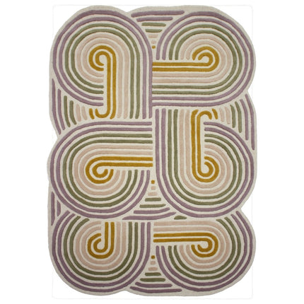 Wollen Vloerkleden - Flair Rugs vloerkleed Spiral Shaped Wool Groen - Vloerkledenloods