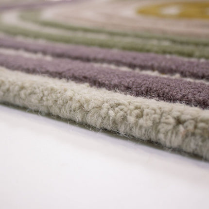 Wollen Vloerkleden - Flair Rugs vloerkleed Spiral Shaped Wool Groen - Vloerkledenloods