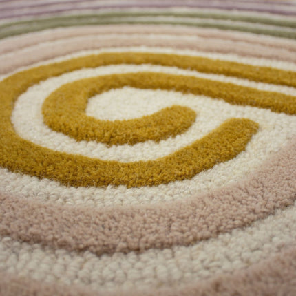 Wollen Vloerkleden - Flair Rugs vloerkleed Spiral Shaped Wool Groen - Vloerkledenloods