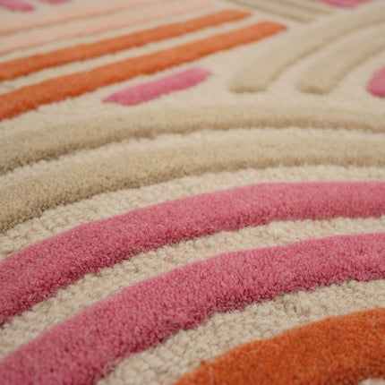 Wollen Vloerkleden - Flair Rugs vloerkleed Spiral Shaped Wool Roze - Vloerkledenloods