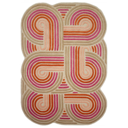 Wollen Vloerkleden - Flair Rugs vloerkleed Spiral Shaped Wool Roze - Vloerkledenloods