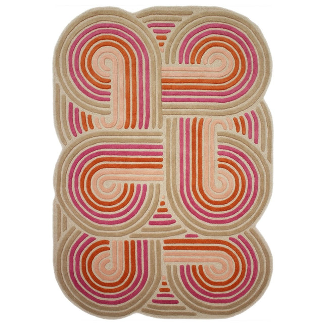 Wollen Vloerkleden - Flair Rugs vloerkleed Spiral Shaped Wool Roze - Vloerkledenloods