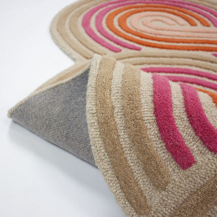 Wollen Vloerkleden - Flair Rugs vloerkleed Spiral Shaped Wool Roze - Vloerkledenloods