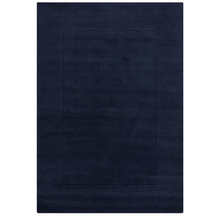 Wollen Vloerkleden - Flair Rugs vloerkleed Textured Wool Border Blauw - Vloerkledenloods