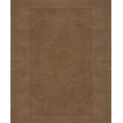 Wollen Vloerkleden - Flair Rugs vloerkleed Textured Wool Border Bruin - Vloerkledenloods