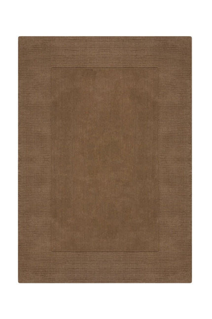 Wollen Vloerkleden - Flair Rugs vloerkleed Textured Wool Border Bruin - Vloerkledenloods