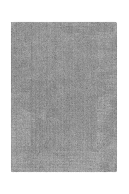 Wollen Vloerkleden - Flair Rugs vloerkleed Textured Wool Border Grijs - Vloerkledenloods