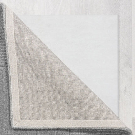 Wollen Vloerkleden - Flair Rugs vloerkleed Textured Wool Border Grijs - Vloerkledenloods