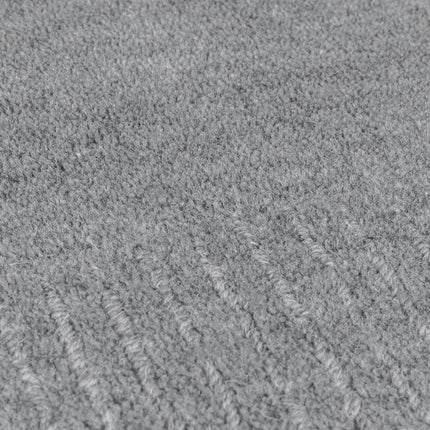 Wollen Vloerkleden - Flair Rugs vloerkleed Textured Wool Border Grijs - Vloerkledenloods