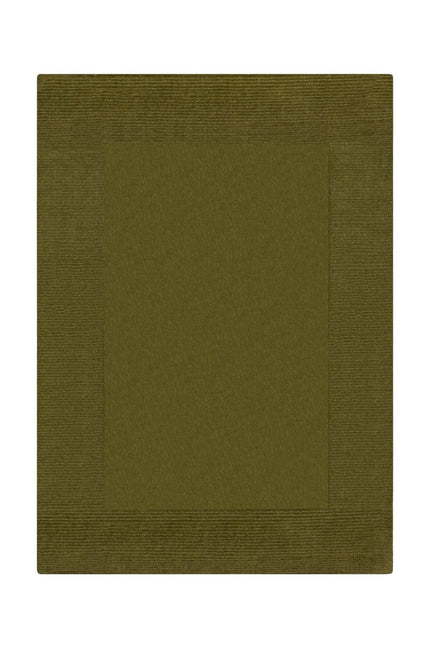 Wollen Vloerkleden - Flair Rugs vloerkleed Textured Wool Border Groen - Vloerkledenloods
