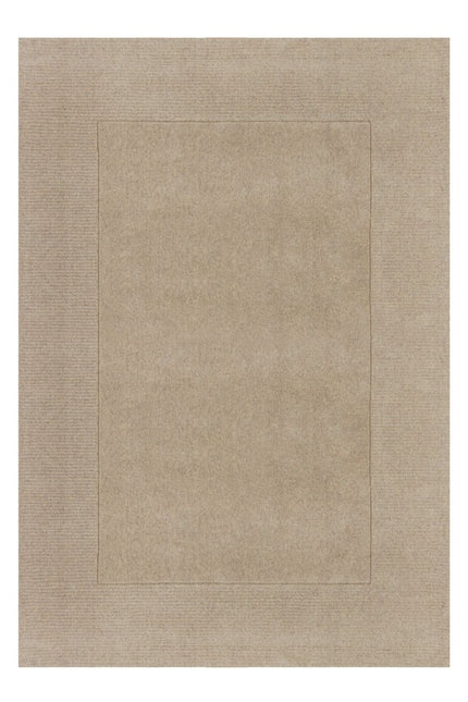 Wollen Vloerkleden - Flair Rugs vloerkleed Textured Wool Border Naturel - Vloerkledenloods
