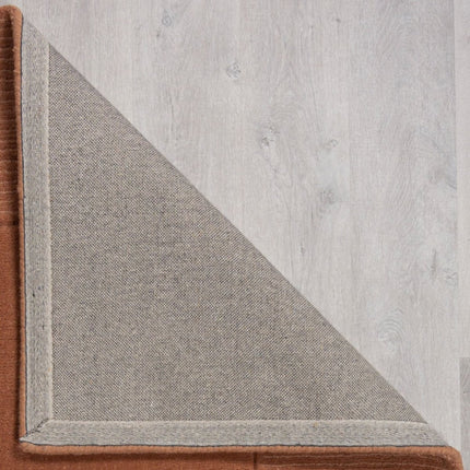 Wollen Vloerkleden - Flair Rugs vloerkleed Textured Wool Border Oranje - Vloerkledenloods