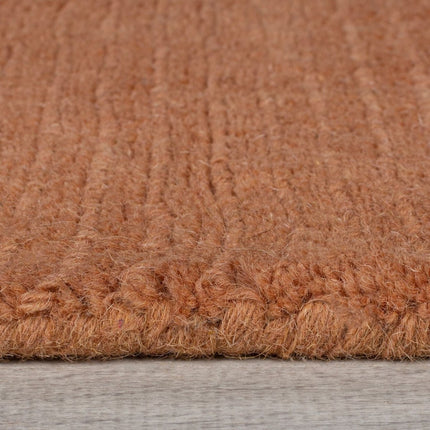 Wollen Vloerkleden - Flair Rugs vloerkleed Textured Wool Border Oranje - Vloerkledenloods