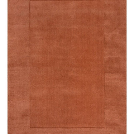 Wollen Vloerkleden - Flair Rugs vloerkleed Textured Wool Border Oranje - Vloerkledenloods