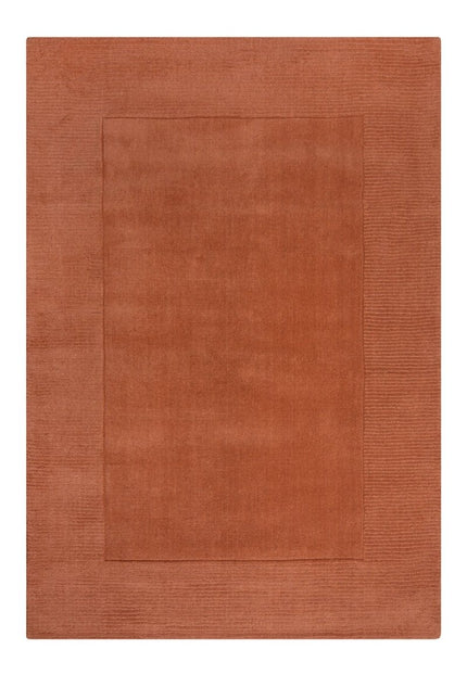 Wollen Vloerkleden - Flair Rugs vloerkleed Textured Wool Border Oranje - Vloerkledenloods
