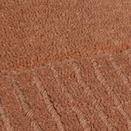Wollen Vloerkleden - Flair Rugs vloerkleed Textured Wool Border Oranje - Vloerkledenloods