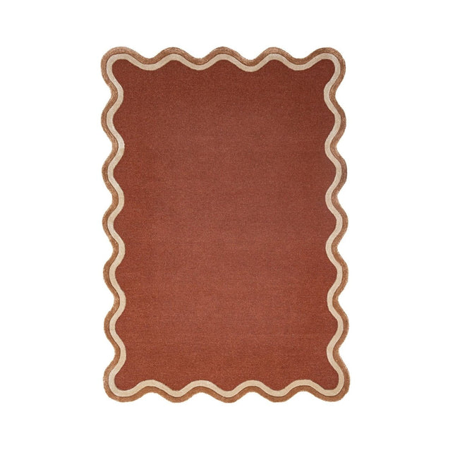 Wollen vloerkleden - Flair Rugs wollen vloerkleed Rivo Terracotta - Vloerkledenloods