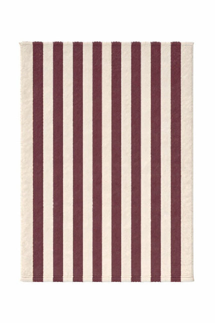Wollen Vloerkleden - Lorena Canals Cabana Lines wollen vloerkleed Stripes Naturel/Marsala - Vloerkledenloods