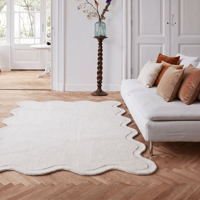 Wollen Vloerkleden - Organisch wollen vloerkleed Scallop Creme Interieur05 - Vloerkledenloods