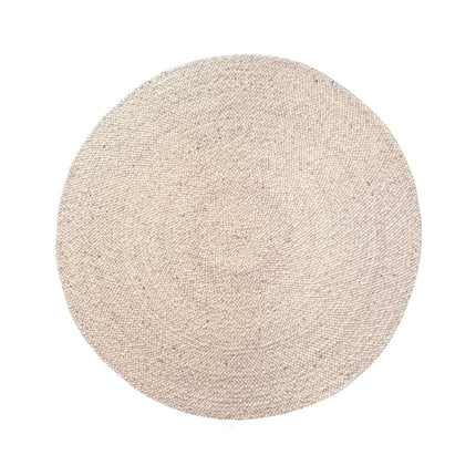 Wollen Vloerkleden - Rond Wollen Vloerkleed Palermo Beige/Grijs Eva Interior - Vloerkledenloods