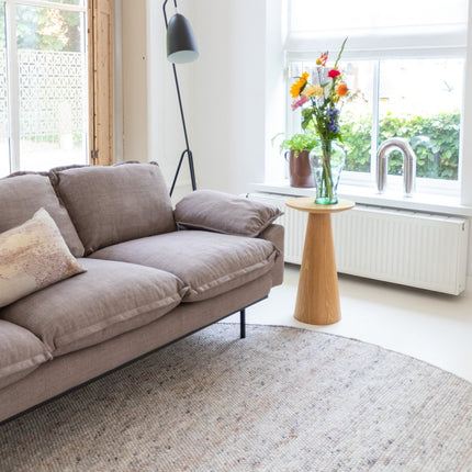 Wollen Vloerkleden - Rond wollen vloerkleed Sienna Ash Brown Eva Interior - Vloerkledenloods