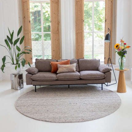 Wollen Vloerkleden - Rond wollen vloerkleed Sienna Ash Brown Eva Interior - Vloerkledenloods