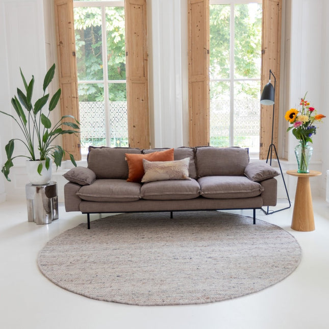 Wollen Vloerkleden - Rond wollen vloerkleed Sienna Ash Brown Eva Interior - Vloerkledenloods