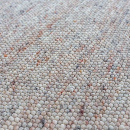 Wollen Vloerkleden - Rond wollen vloerkleed Sienna Beige/Burgundy Eva Interior - Vloerkledenloods