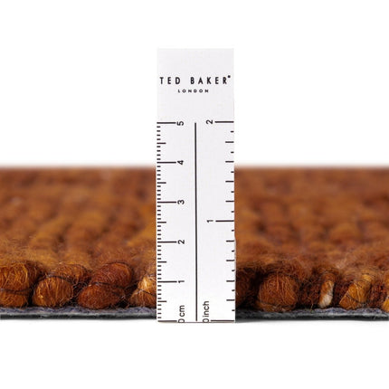 Wollen vloerkleden - Ted Baker Bexley rond wollen vloerkleed Woolwich Bruin Roestbruin - Vloerkledenloods
