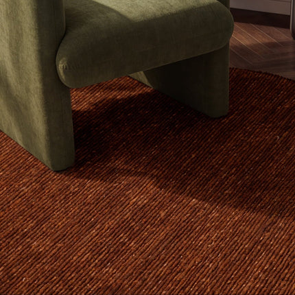 Wollen vloerkleden - Ted Baker Bexley rond wollen vloerkleed Woolwich Bruin Roestbruin - Vloerkledenloods